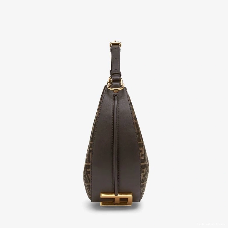 Affordable Fabric In Bag Brown Small Fendi Fendigraphy Motif Hobo FF 0726
